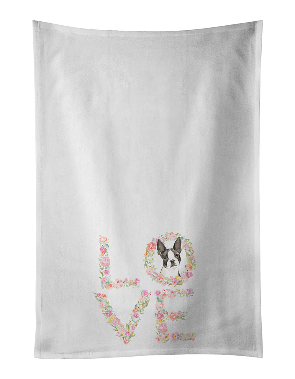 Boston Terrier Love Kitchen Towel Set of 2 - One Color / One Size - Home & Garden - Home Textile - Towels