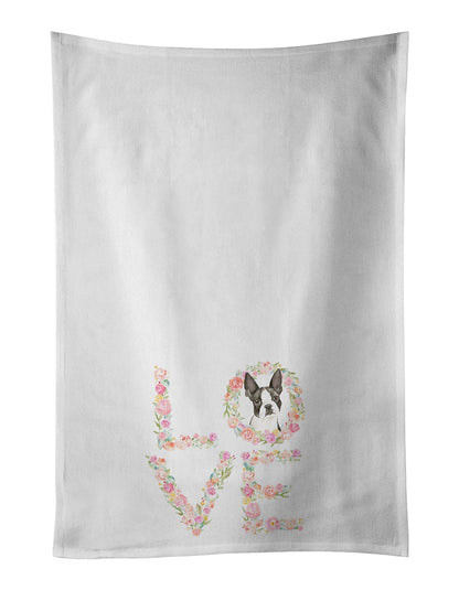 Boston Terrier Love Kitchen Towel Set of 2 - One Color / One Size - Home & Garden - Home Textile - Towels