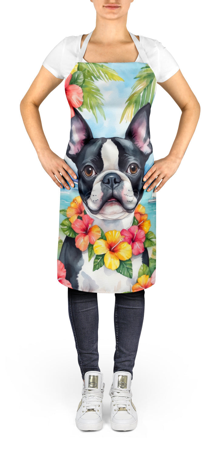 Boston Terrier Luau Apron - One Color / One Size - Home & Garden - Kitchen Dining & Bar - Table Decoration & Accessories