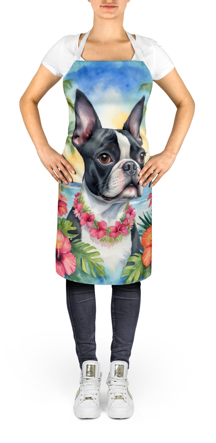 Boston Terrier Luau Apron - One Color / One Size - Home & Garden - Kitchen Dining & Bar - Table Decoration & Accessories