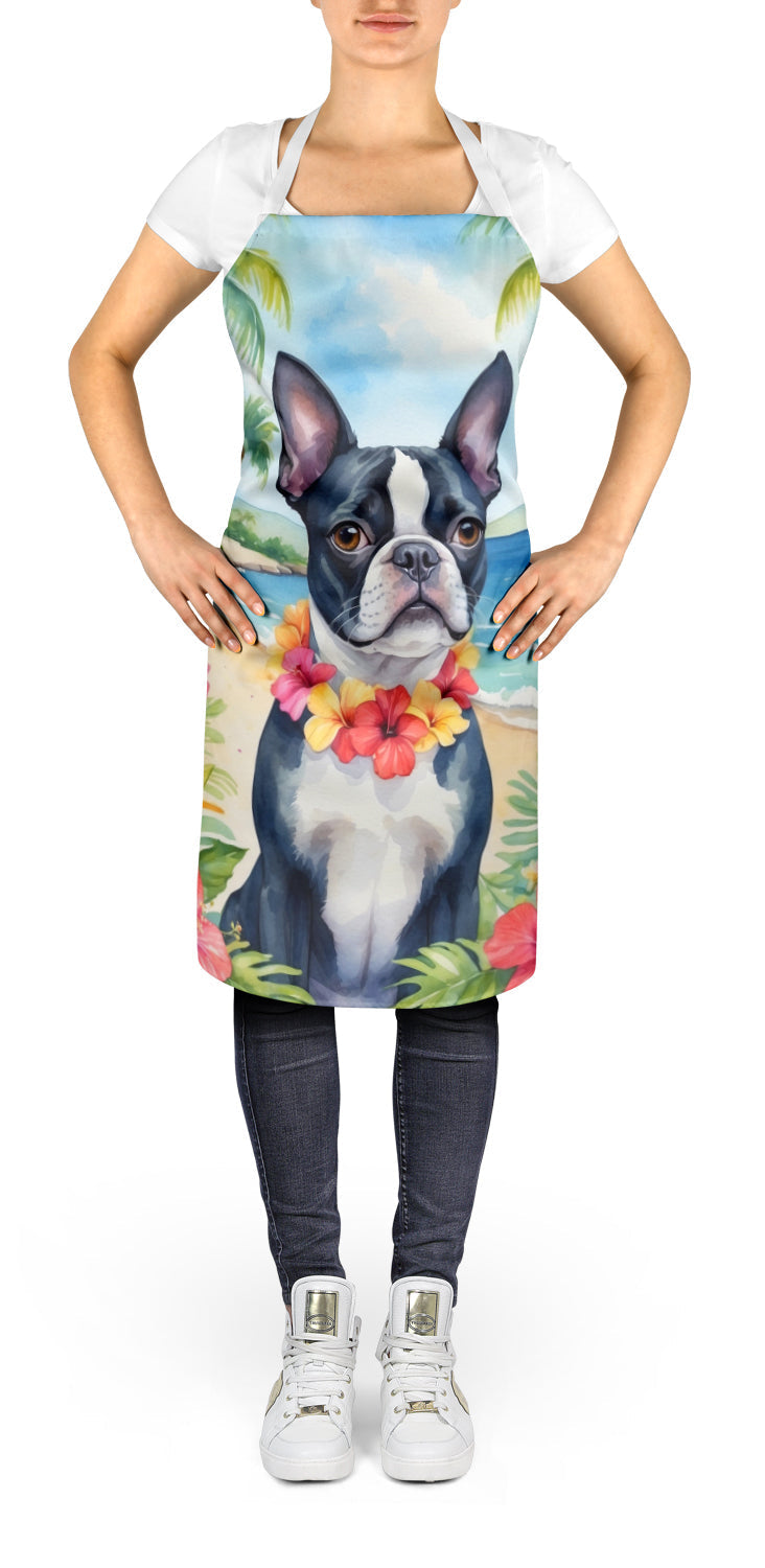 Boston Terrier Luau Apron - One Color / One Size - Home & Garden - Kitchen Dining & Bar - Table Decoration & Accessories