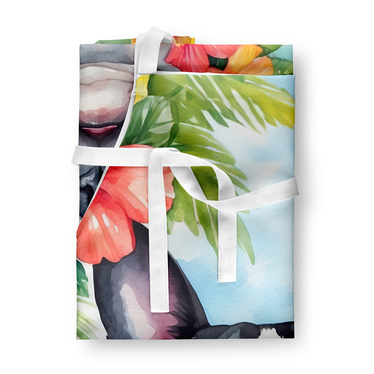 Boston Terrier Luau Apron - One Color / One Size - Home & Garden - Kitchen Dining & Bar - Table Decoration & Accessories