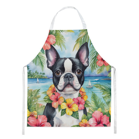 Boston Terrier Luau Apron - One Color / One Size - Home & Garden - Kitchen Dining & Bar - Table Decoration & Accessories