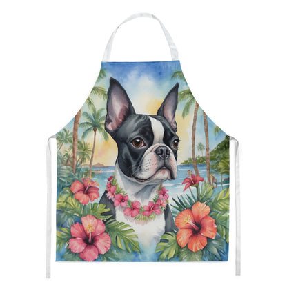 Boston Terrier Luau Apron - One Color / One Size - Home & Garden - Kitchen Dining & Bar - Table Decoration & Accessories