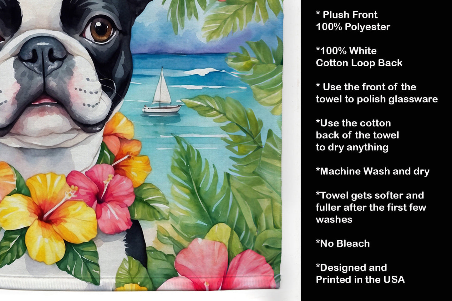 Boston Terrier Luau c - One Color / One Size - Home & Garden - Home Textile - Towels