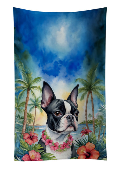 Boston Terrier Luau Kitchen Towel - One Color / One Size - Home & Garden - Home Textile - Towels