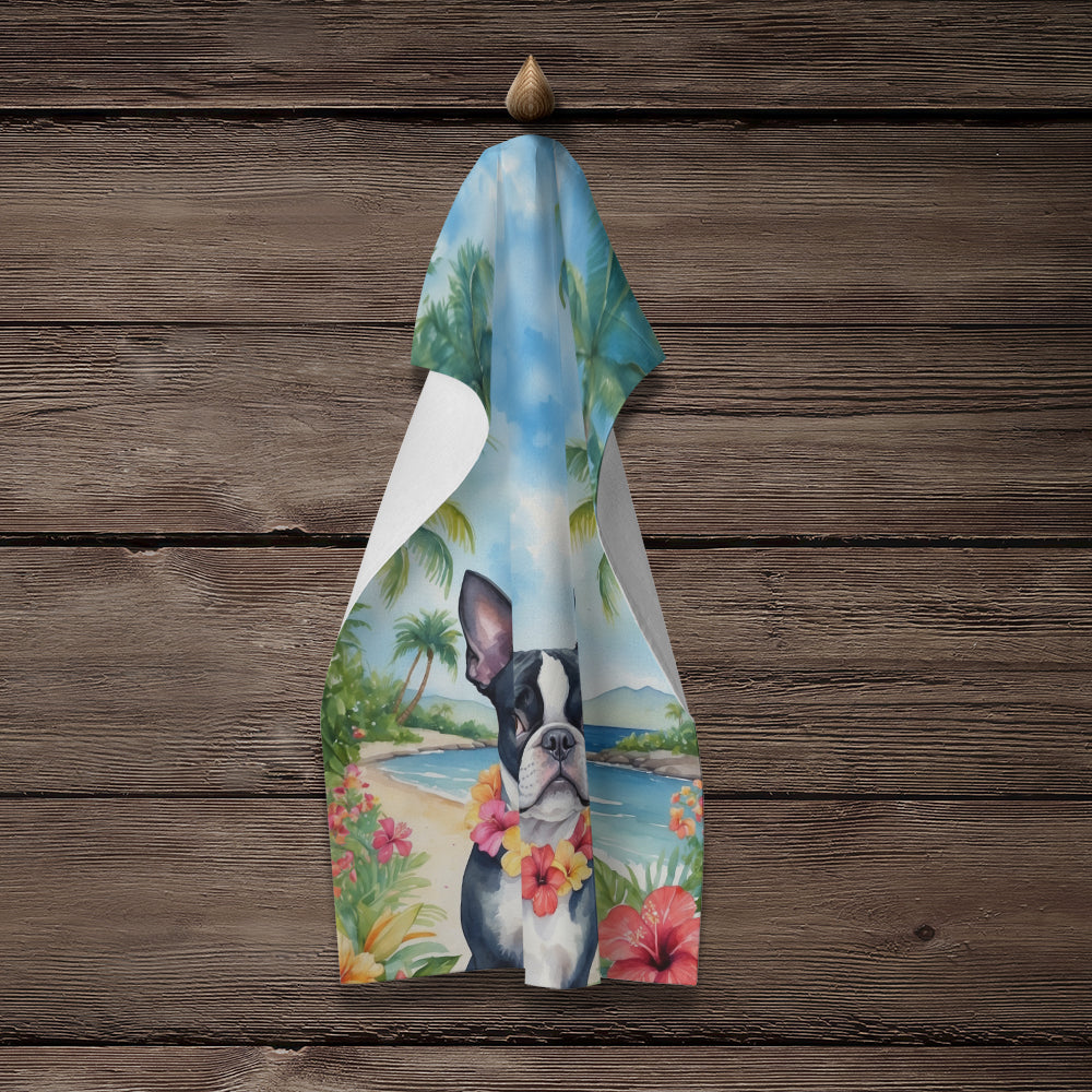 Boston Terrier Luau Kitchen Towel - One Color / One Size - Home & Garden - Home Textile - Towels