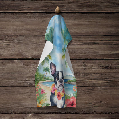Boston Terrier Luau Kitchen Towel - One Color / One Size - Home & Garden - Home Textile - Towels