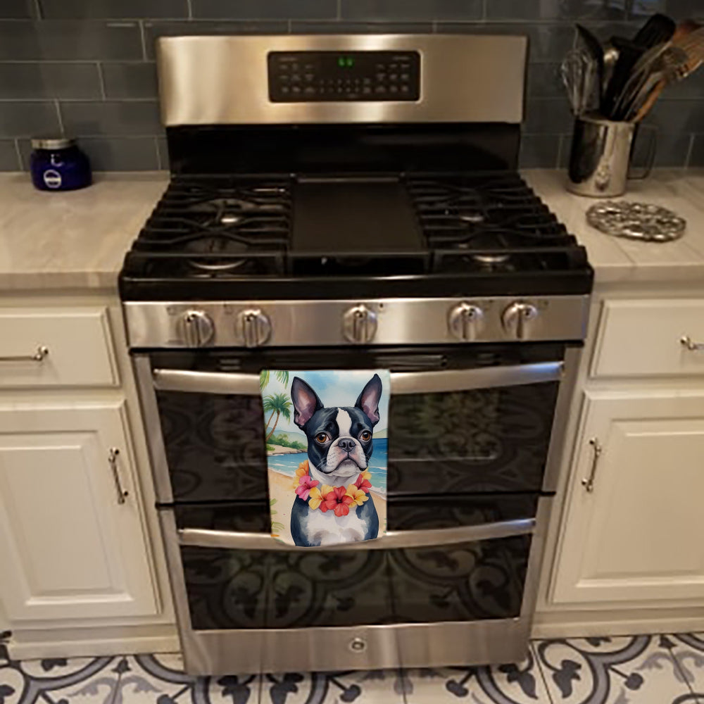 Boston Terrier Luau Kitchen Towel - One Color / One Size - Home & Garden - Home Textile - Towels