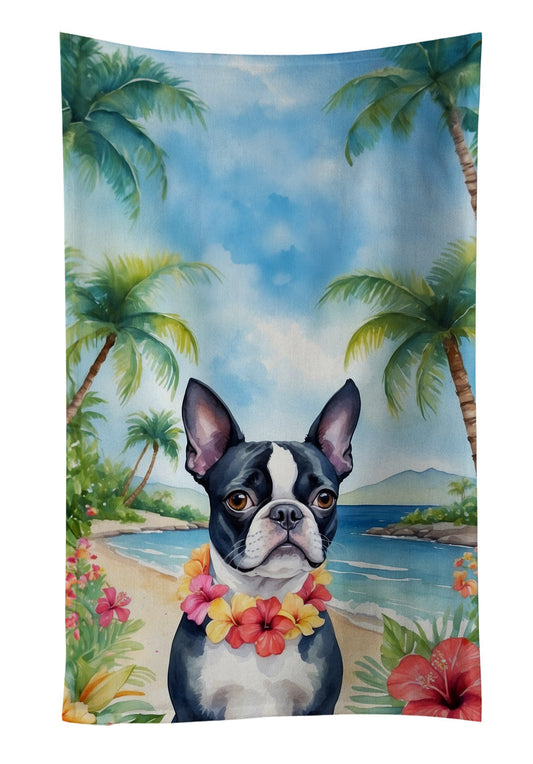 Boston Terrier Luau Kitchen Towel - One Color / One Size - Home & Garden - Home Textile - Towels