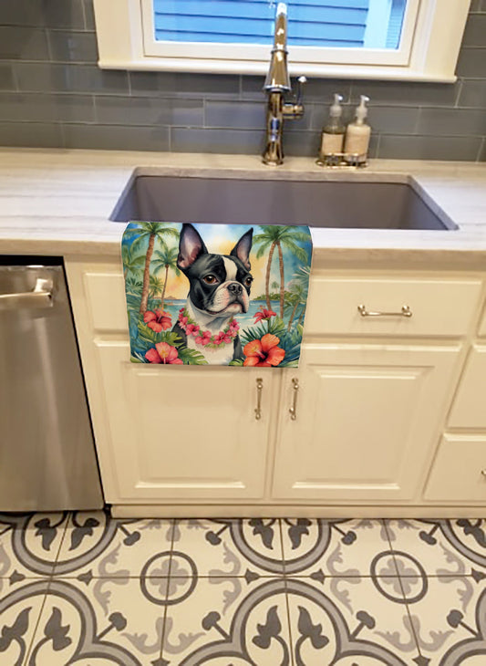 Boston Terrier Luau Kitchen Towel - One Color / One Size - Home & Garden - Home Textile - Towels