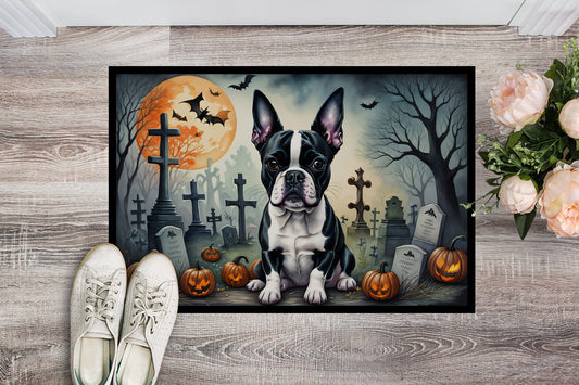 Boston Terrier Spooky Halloween Doormat - One Color / One Size - Home & Garden - Home Textile - Carpets & Rugs