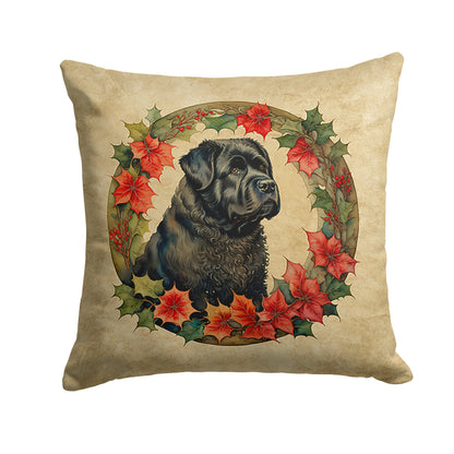 Bouvier Des Flandres Christmas Flowers Throw Pillow - One Color / One Size - Home & Garden - Home Textile - Pillows