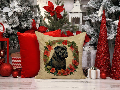 Bouvier Des Flandres Christmas Flowers Throw Pillow - One Color / One Size - Home & Garden - Home Textile - Pillows