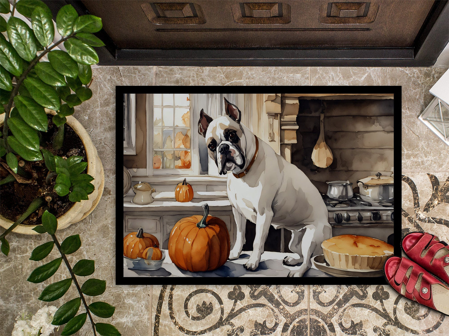 Boxer Fall Kitchen Pumpkins Doormat - One Color / One Size - Home & Garden - Home Textile - Carpets & Rugs