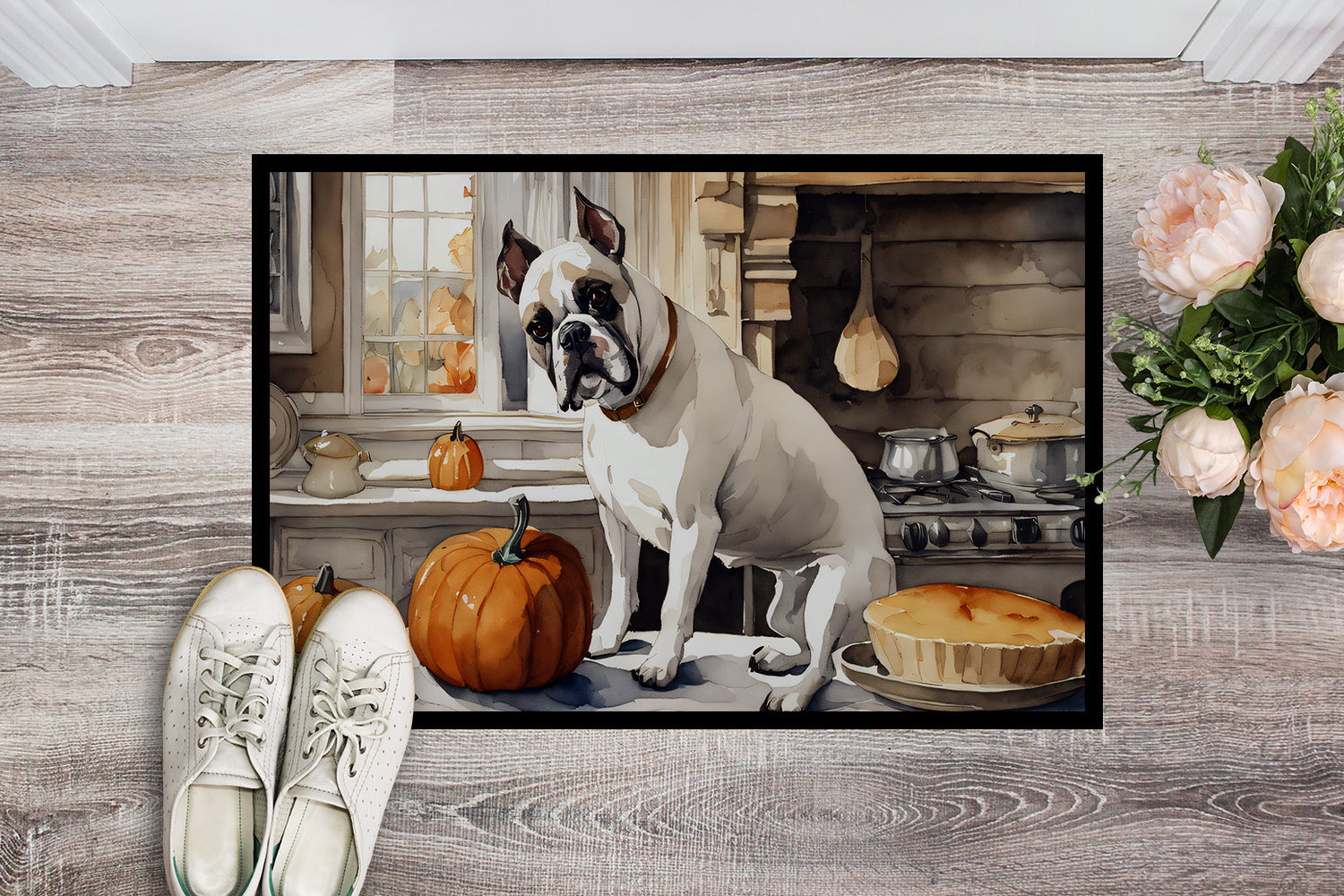 Boxer Fall Kitchen Pumpkins Doormat - One Color / One Size - Home & Garden - Home Textile - Carpets & Rugs