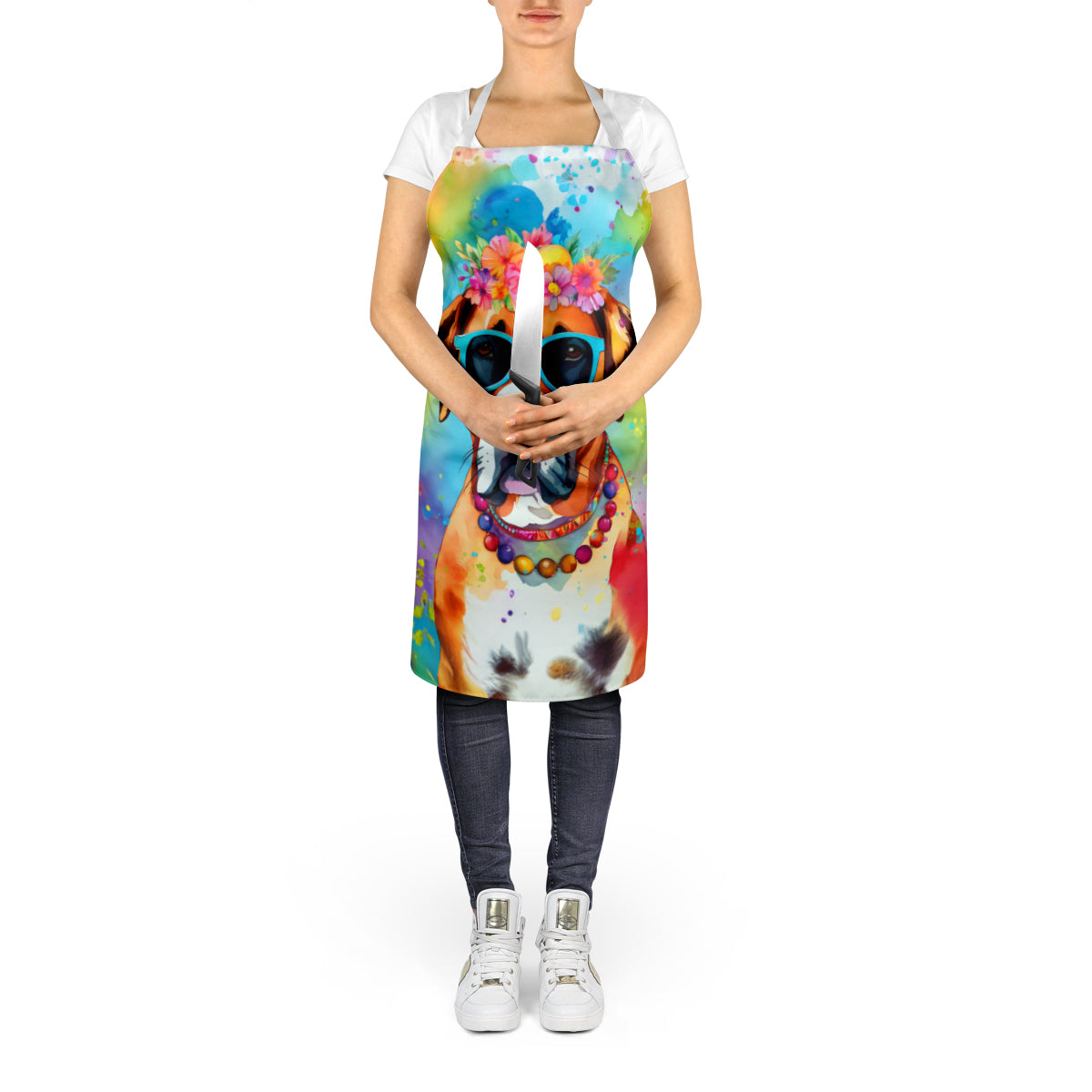 Boxer Hippie Dawg Apron - One Color / One Size - Home & Garden - Kitchen Dining & Bar - Table Decoration & Accessories