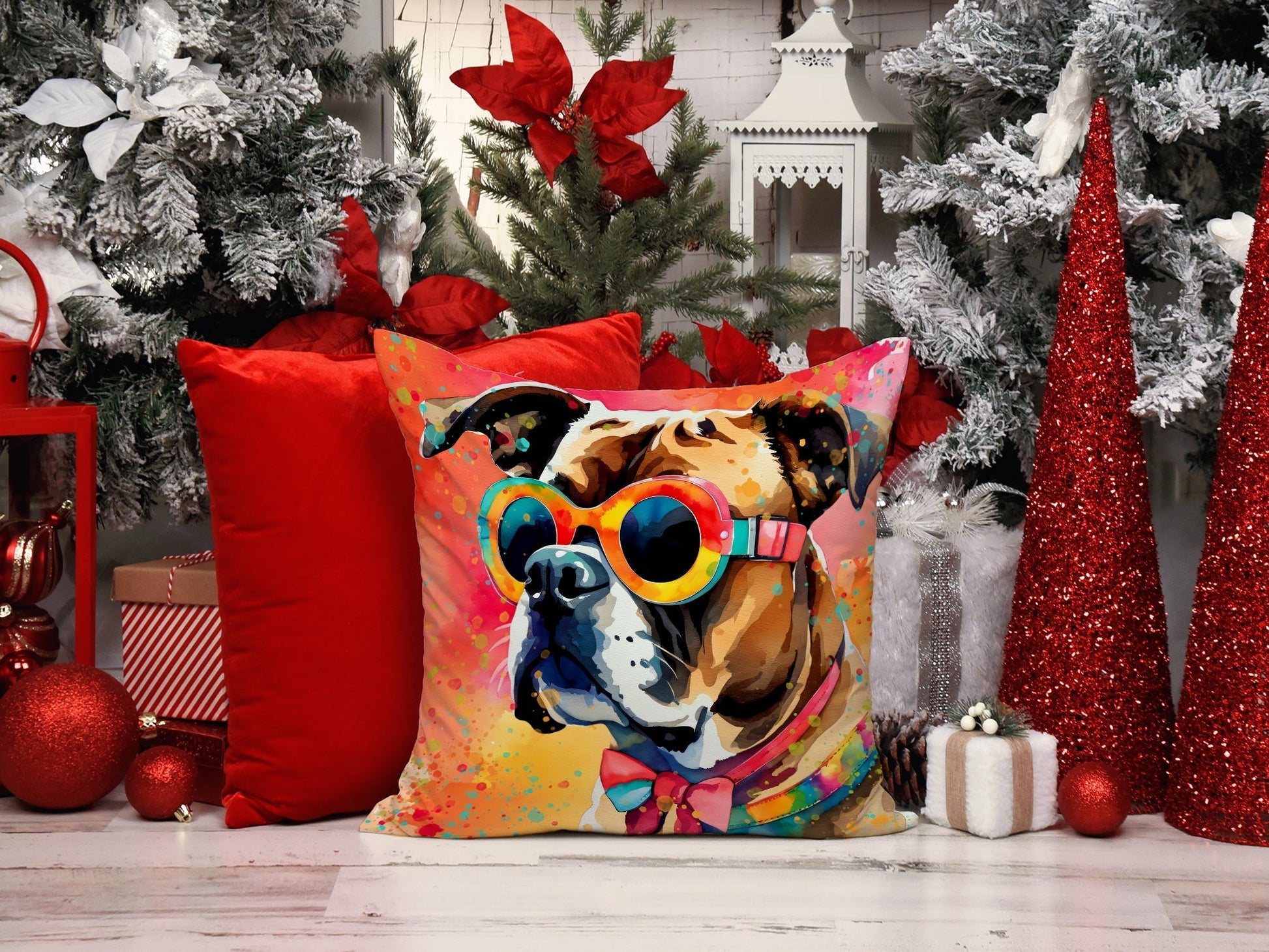 Boxer Hippie Dawg Throw Pillow - One Color / One Size - Home & Garden - Home Textile - Pillows