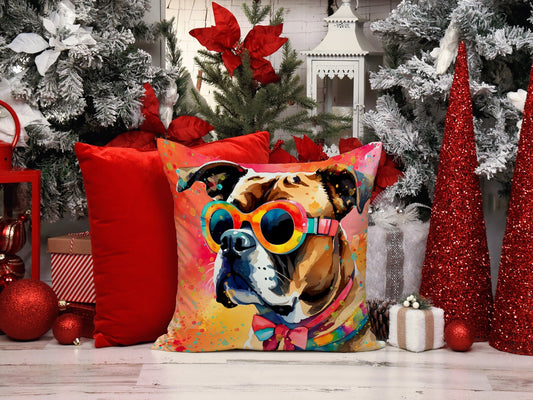 Boxer Hippie Dawg Throw Pillow - One Color / One Size - Home & Garden - Home Textile - Pillows