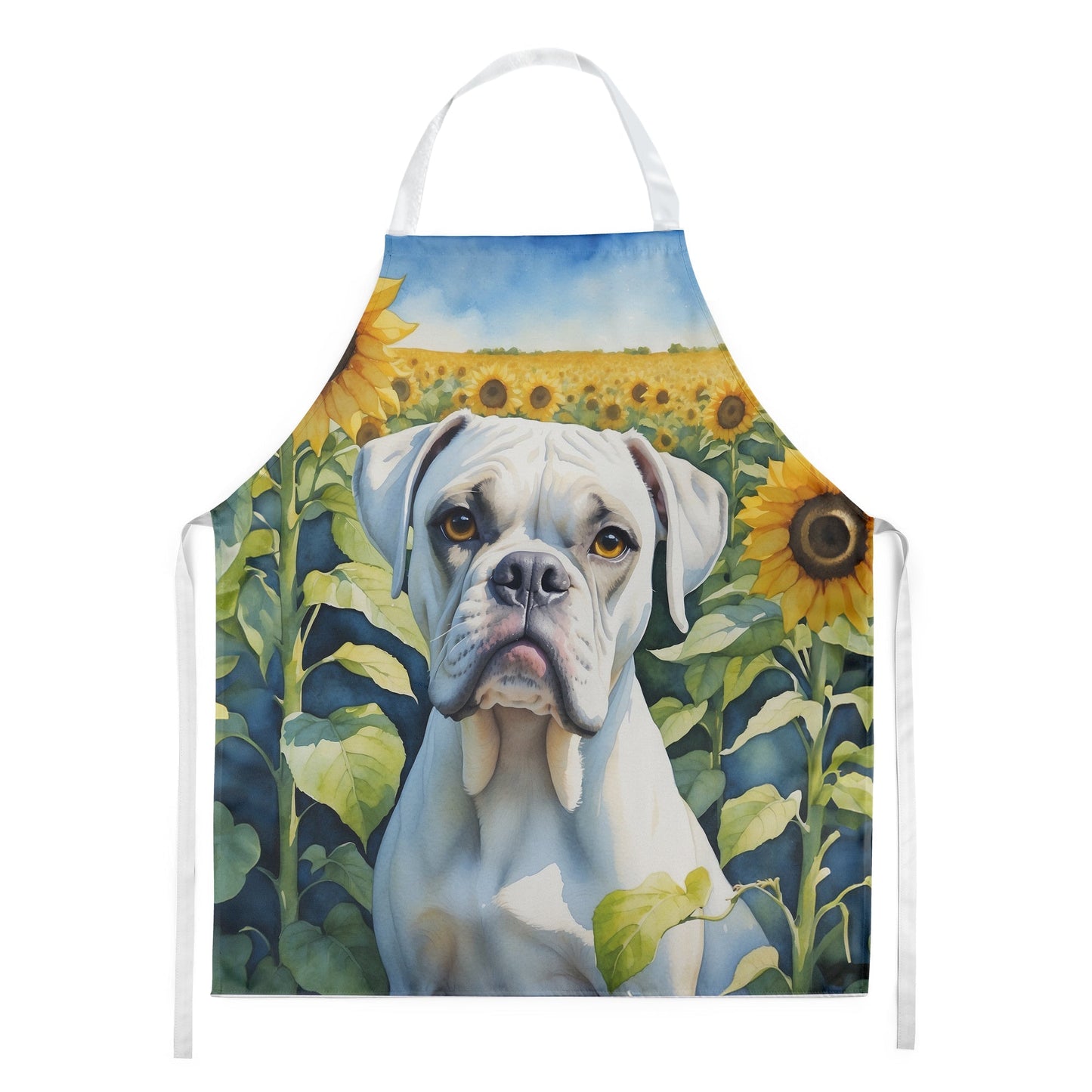 Boxer in Sunflowers Apron - One Color / One Size - Home & Garden - Kitchen Dining & Bar - Table Decoration & Accessories