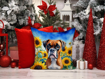 Boxer in Sunflowers Throw Pillow - One Color / One Size - Home & Garden - Home Textile - Pillows