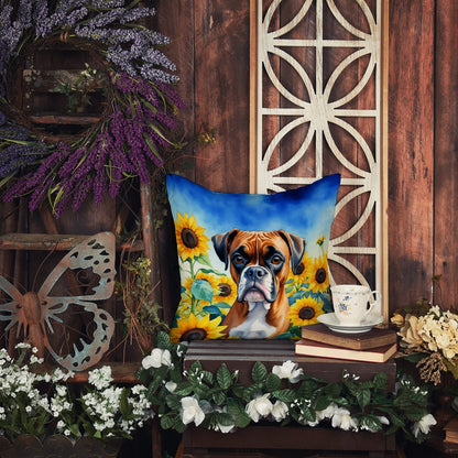 Boxer in Sunflowers Throw Pillow - One Color / One Size - Home & Garden - Home Textile - Pillows