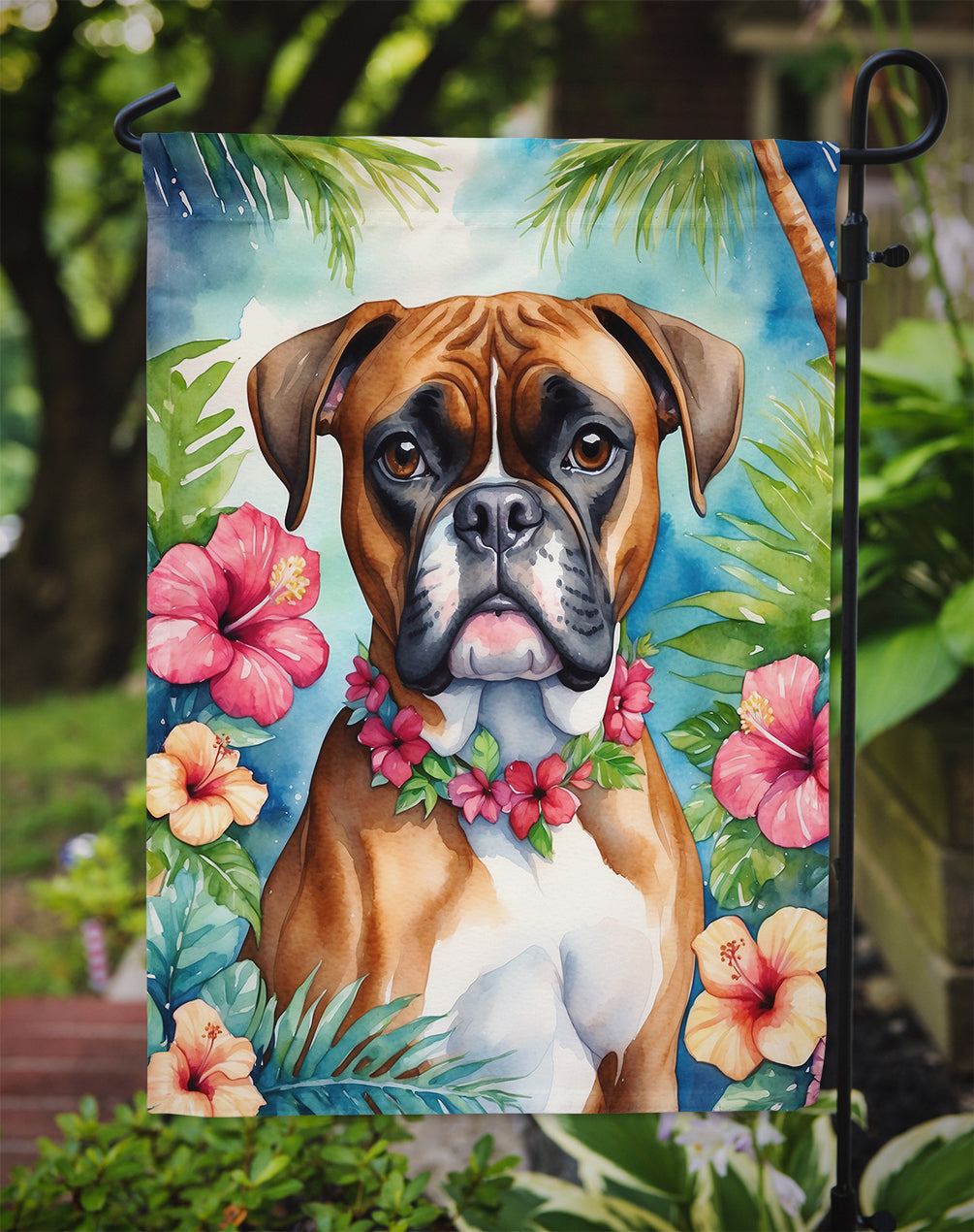 Boxer Luau Garden Flag - One Color / One Size - Home & Garden - Home Decor - Flags Banners & Accessories