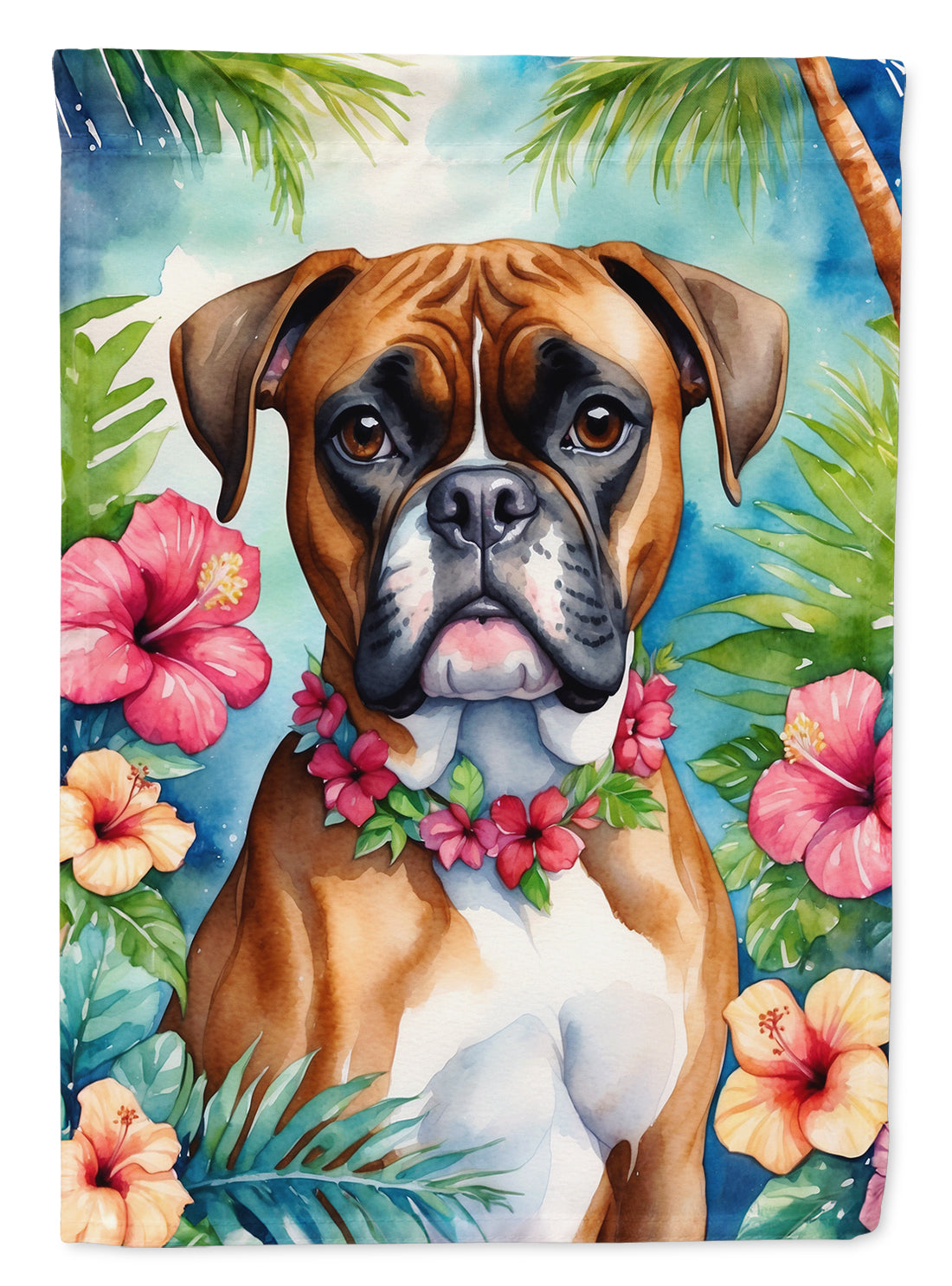 Boxer Luau Garden Flag - One Color / One Size - Home & Garden - Home Decor - Flags Banners & Accessories