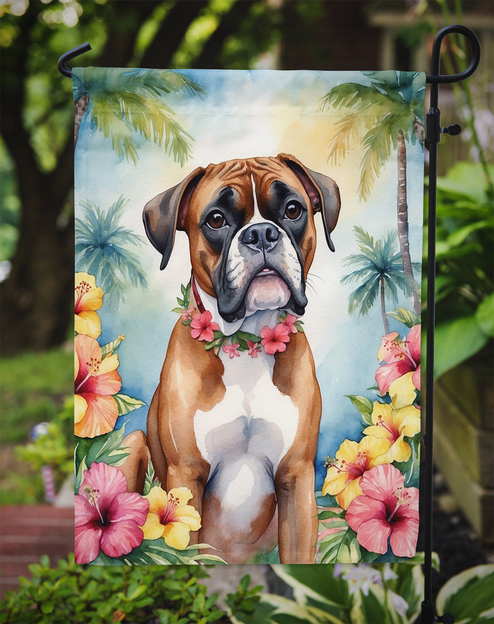 Boxer Luau Garden Flag - One Color / One Size - Home & Garden - Home Decor - Flags Banners & Accessories