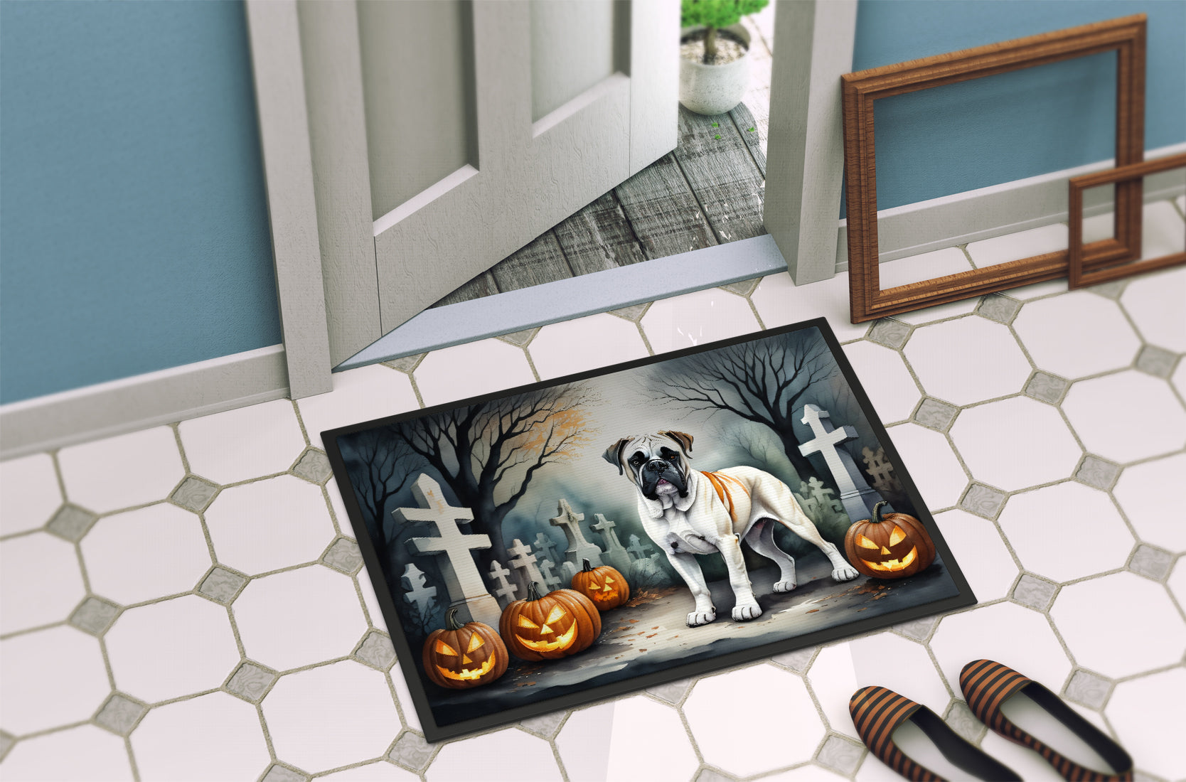 Boxer Spooky Halloween Doormat - One Color / One Size - Home & Garden - Home Textile - Carpets & Rugs