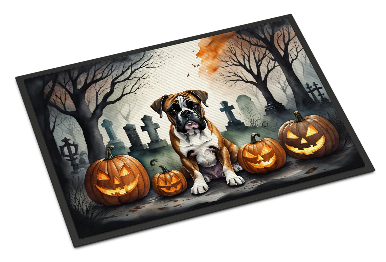 Boxer Spooky Halloween Doormat - One Color / One Size - Home & Garden - Home Textile - Carpets & Rugs