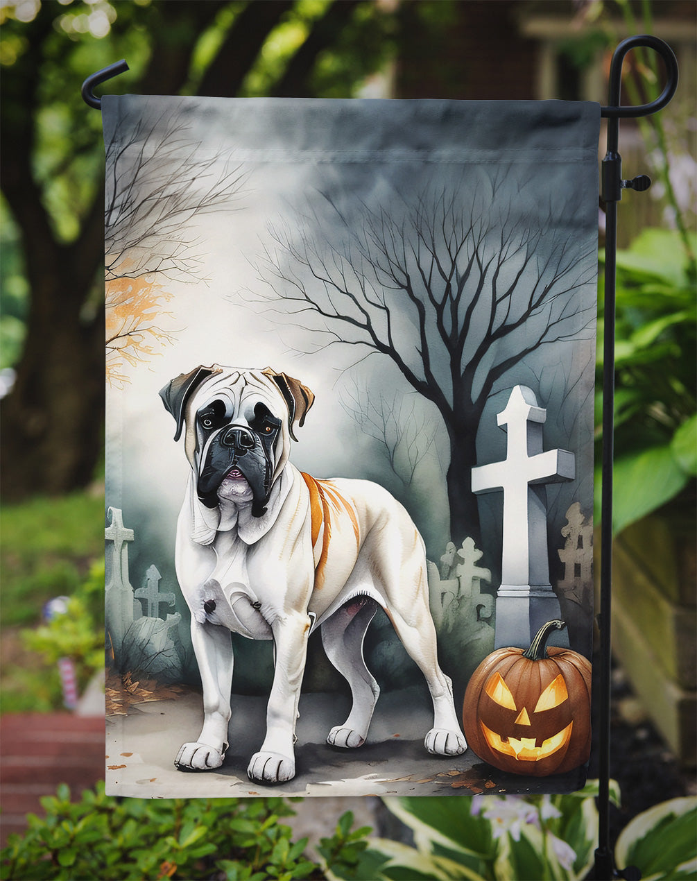 Boxer Spooky Halloween Garden Flag - One Color / One Size - Home & Garden - Home Decor - Flags Banners & Accessories