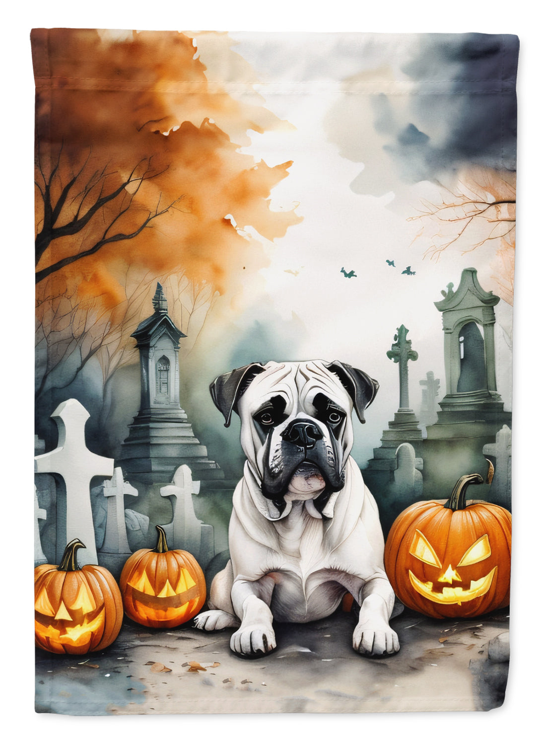 Boxer Spooky Halloween Garden Flag - One Color / One Size - Home & Garden - Home Decor - Flags Banners & Accessories