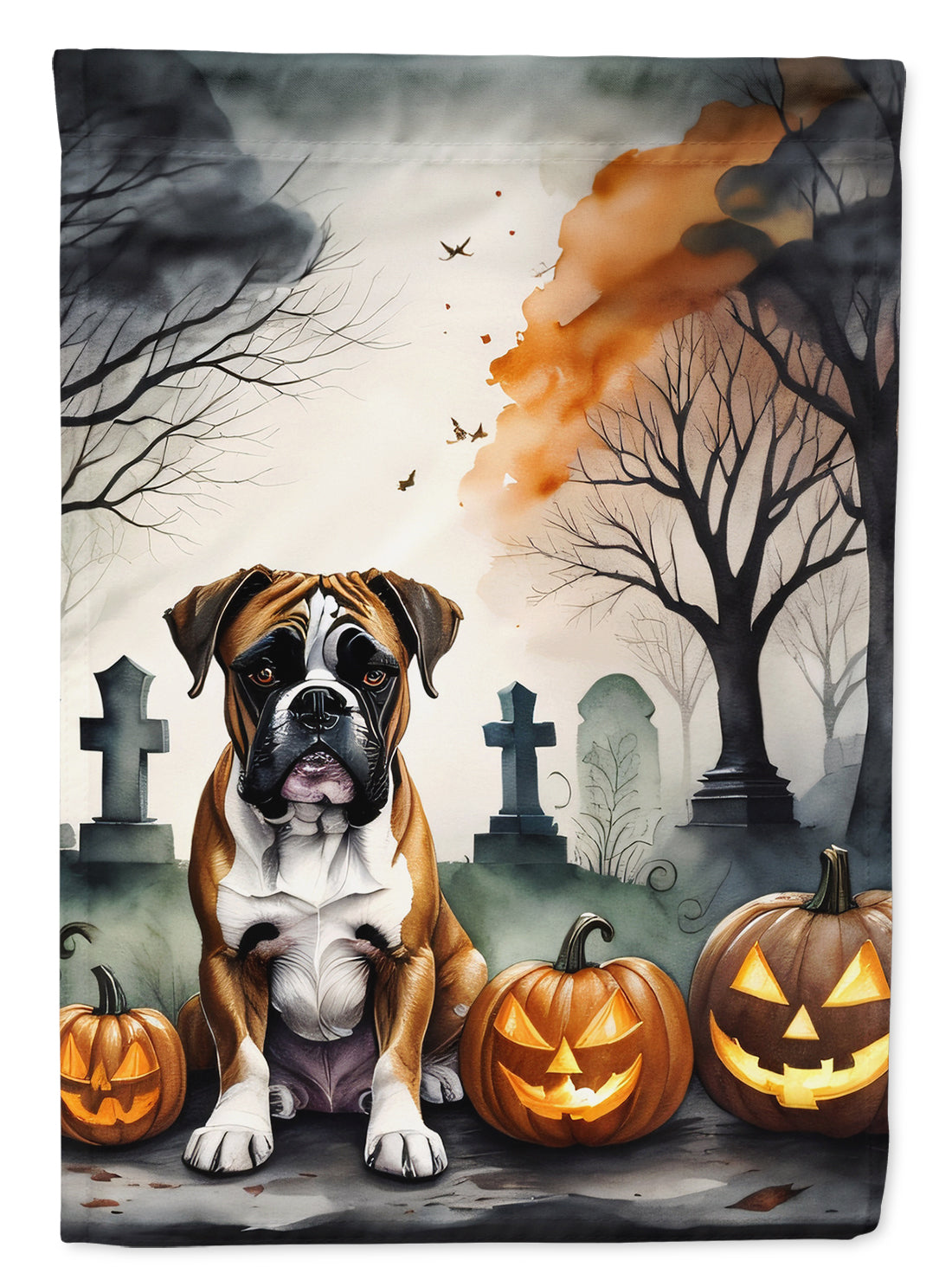 Boxer Spooky Halloween Garden Flag - One Color / One Size - Home & Garden - Home Decor - Flags Banners & Accessories