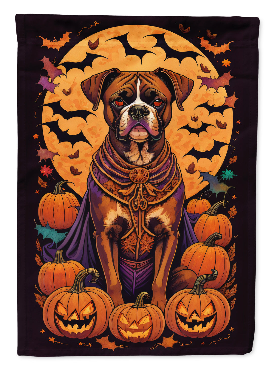 Boxer Witchy Halloween Garden Flag - One Color / One Size - Home & Garden - Home Decor - Flags Banners & Accessories