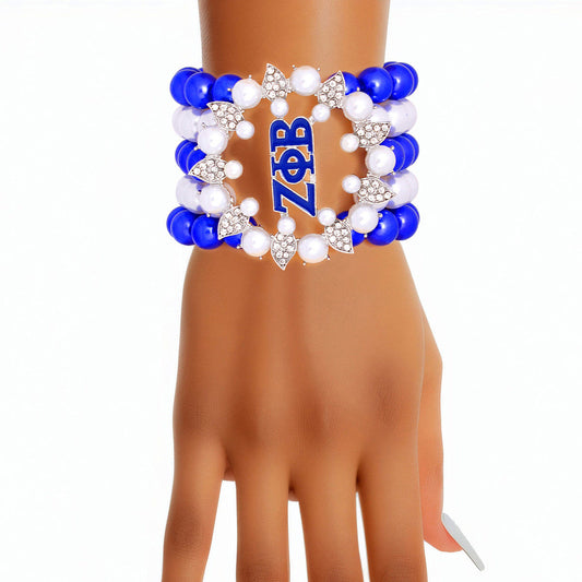 Discontinued: Bracelet Blue White Pearl ZPB 5 Strand for Women