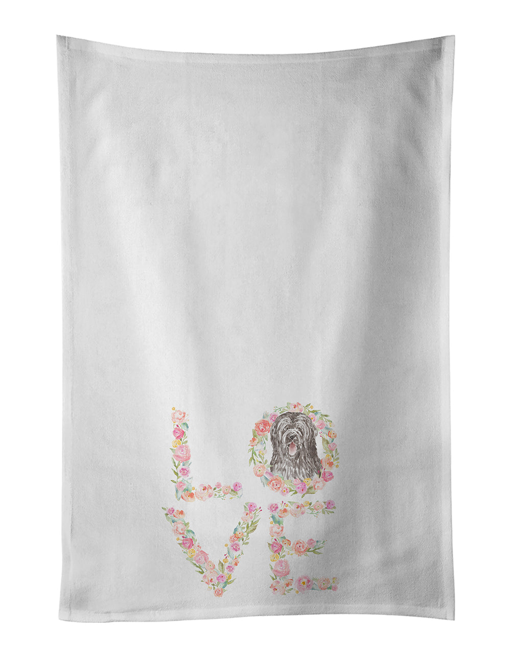 Briard #6 LOVE Kitchen Towel Set of 2 - One Color / One Size - Home & Garden - Home Textile - Towels