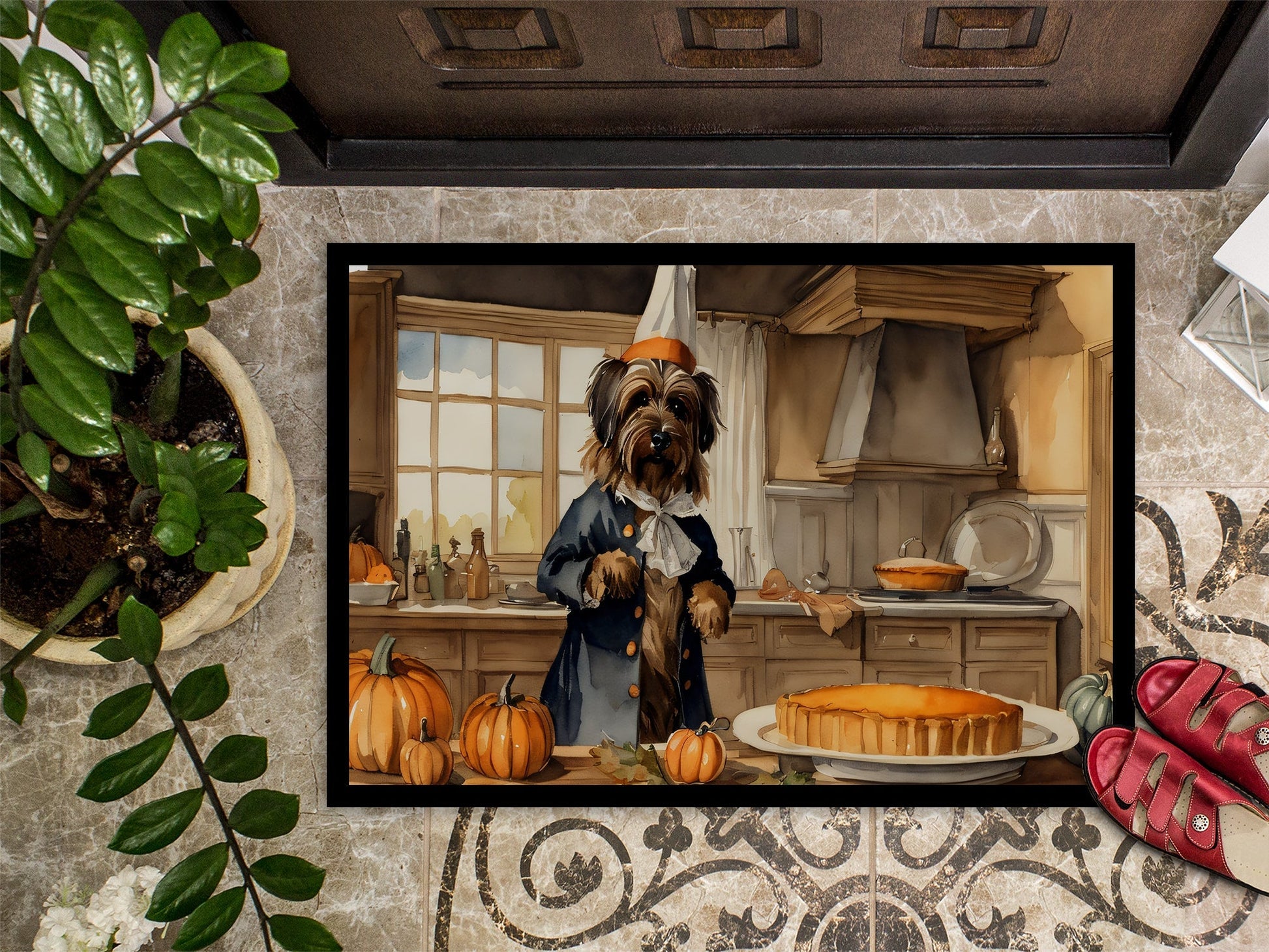 Briard Fall Kitchen Pumpkins Doormat - One Color / One Size - Home & Garden - Home Textile - Carpets & Rugs