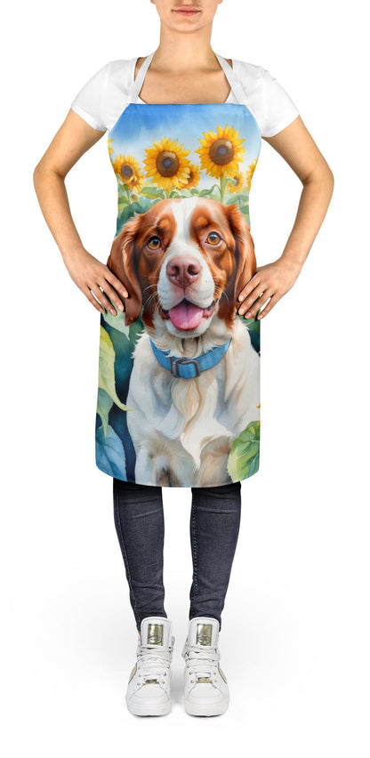 Brittany Spaniel in Sunflowers Apron - One Color / One Size - Home & Garden - Kitchen Dining & Bar - Table Decoration &