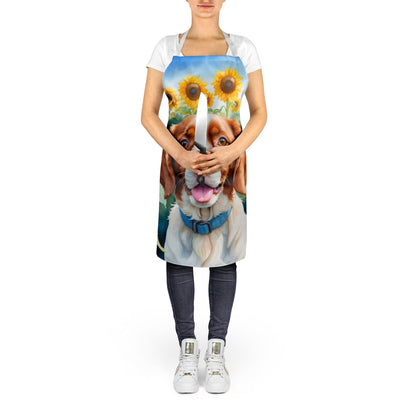 Brittany Spaniel in Sunflowers Apron - One Color / One Size - Home & Garden - Kitchen Dining & Bar - Table Decoration &