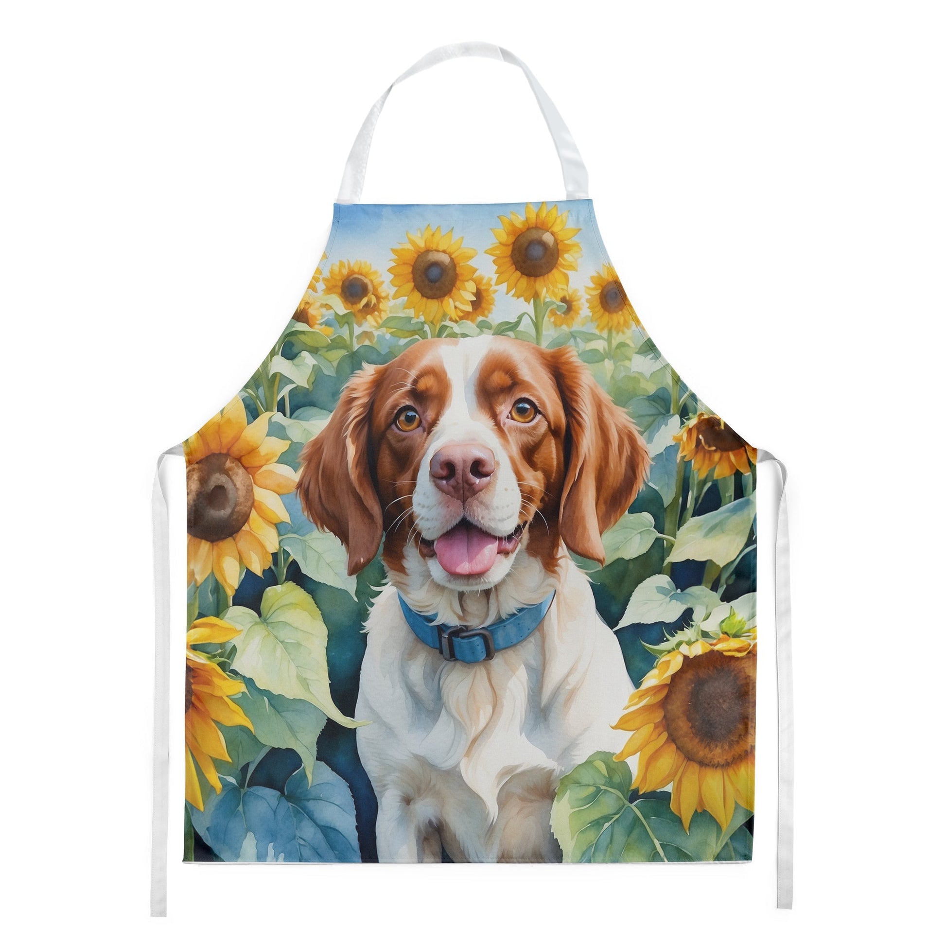 Brittany Spaniel in Sunflowers Apron - One Color / One Size - Home & Garden - Kitchen Dining & Bar - Table Decoration &