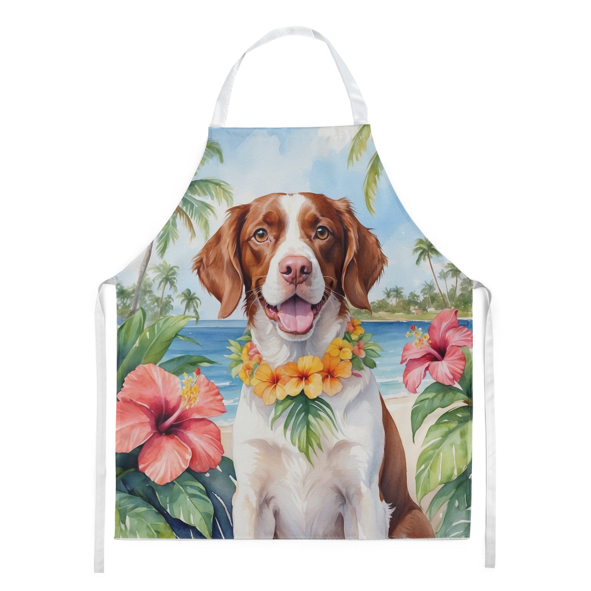 Brittany Spaniel Luau Apron - One Color / One Size - Home & Garden - Kitchen Dining & Bar - Table Decoration &