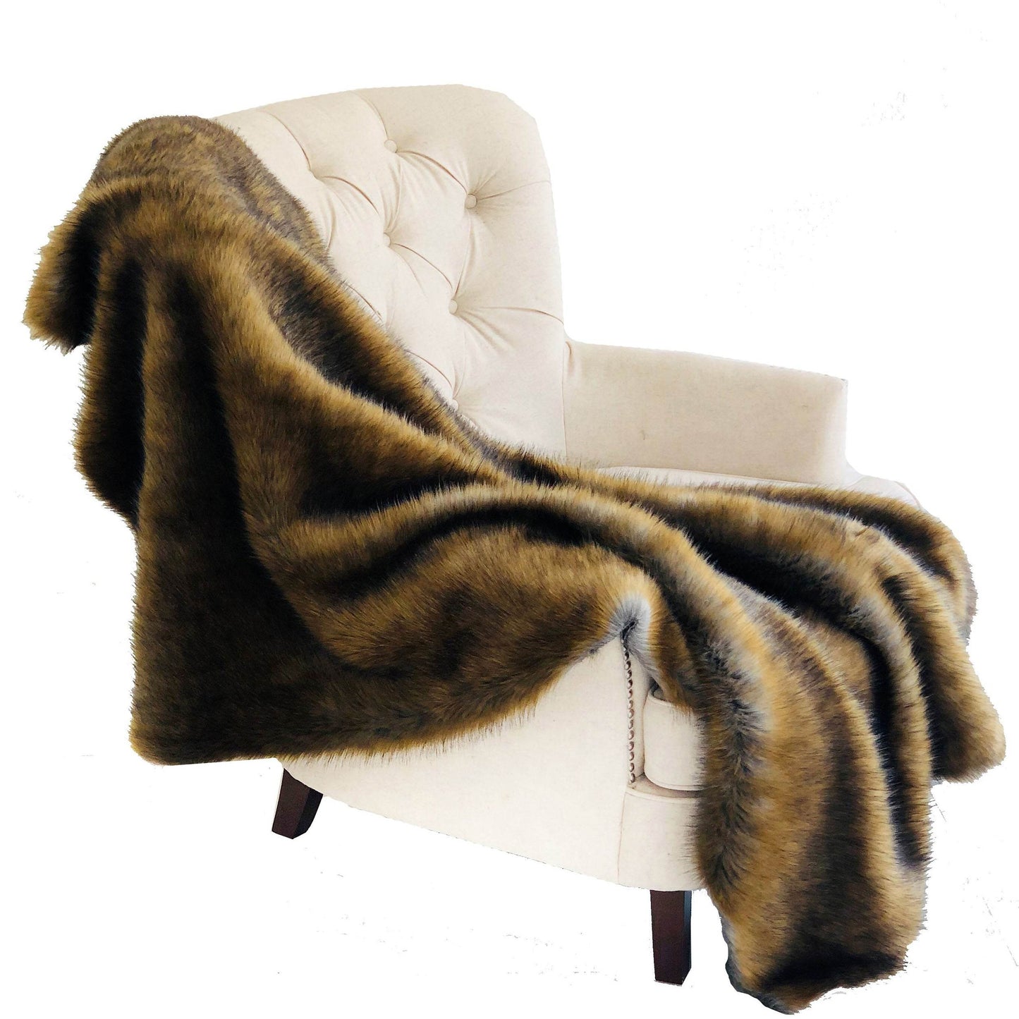 Brown and Grey Wild Grizzly Bear Faux Fur Luxury Throw - Home & Garden - Home Textile - Bedding