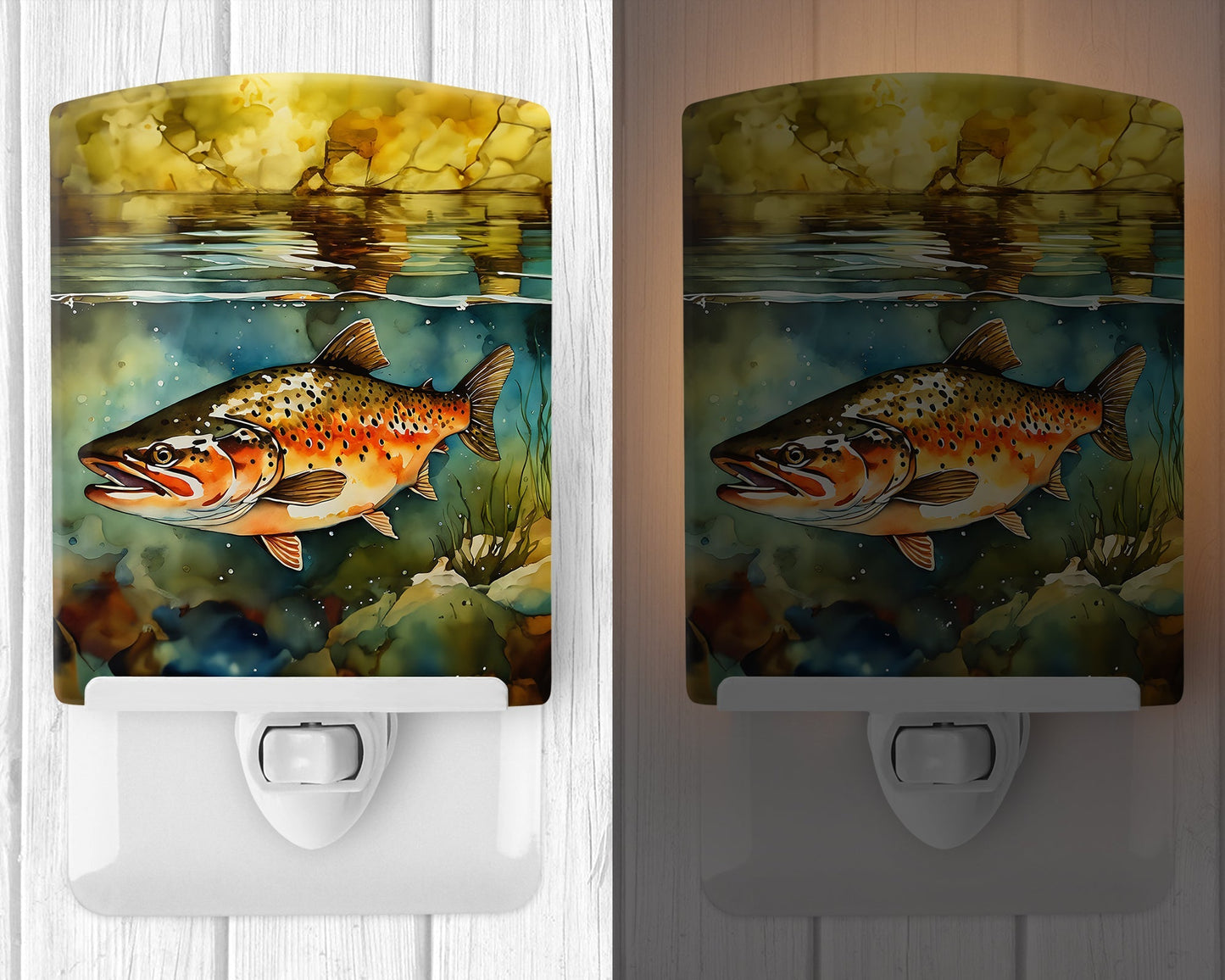 Brown Trout Ceramic Night Light - One Color / One Size - Home & Garden - Home Improvement - Lights & Lighting - Night