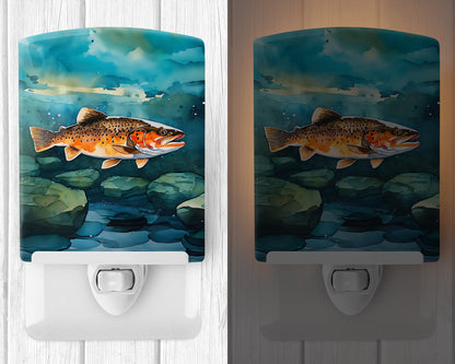Brown Trout Ceramic Night Light - One Color / One Size - Home & Garden - Home Improvement - Lights & Lighting - Night