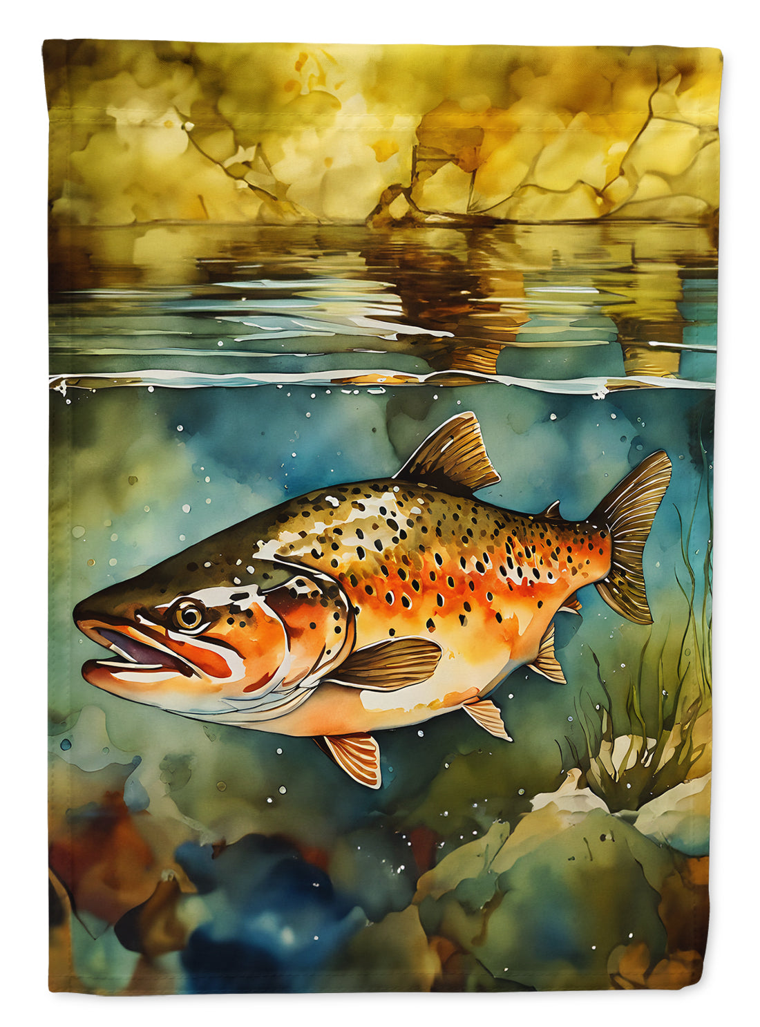 Brown Trout Garden Flag - One Color / One Size - Home & Garden - Home Decor - Flags Banners & Accessories