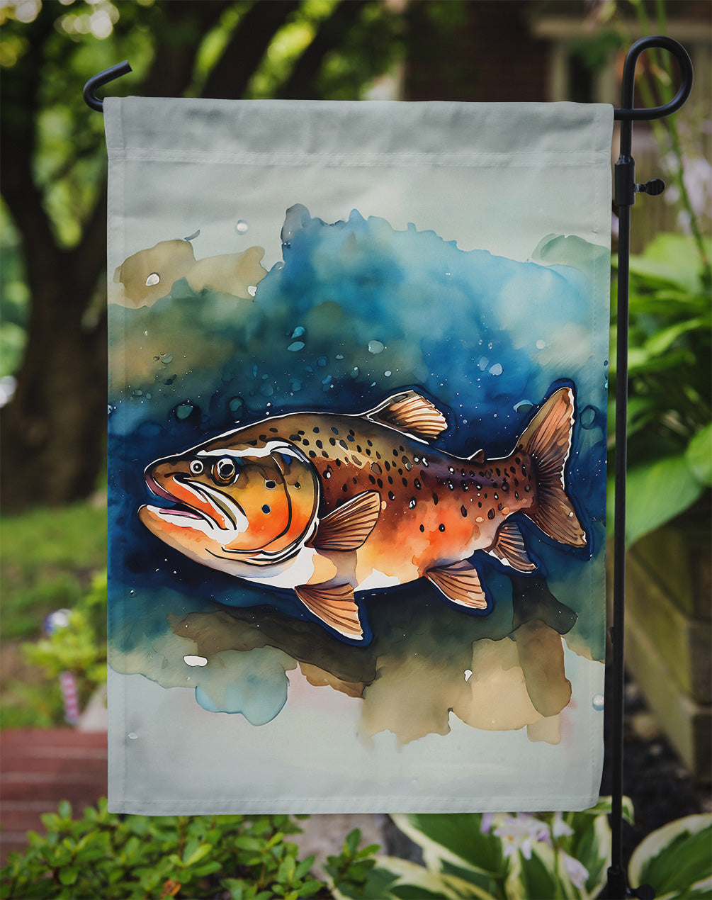 Brown Trout Garden Flag - One Color / One Size - Home & Garden - Home Decor - Flags Banners & Accessories
