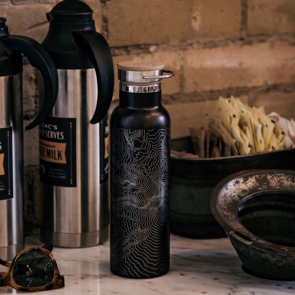 Bryce Canyon National Park - Utah Map Bottle with Bamboo Top in Matte - Drinkware