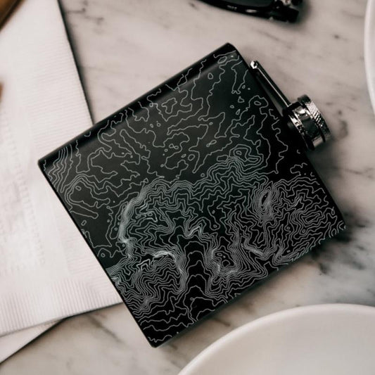 Bryce Canyon National Park - Utah Map Hip Flask in Matte Black - Drinkware
