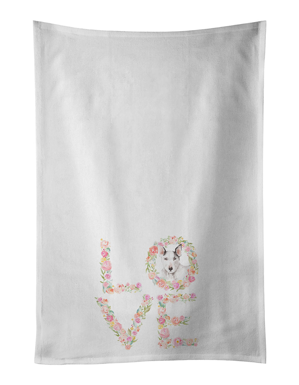 Bull Terrier #3 LOVE Kitchen Towel Set of 2 - One Color / One Size - Home & Garden - Home Textile - Towels